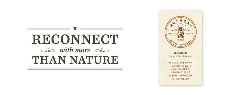 Retreat on West Point Lake Tagline & Business Card Retreat on West Point Lake Tagline & Business Card